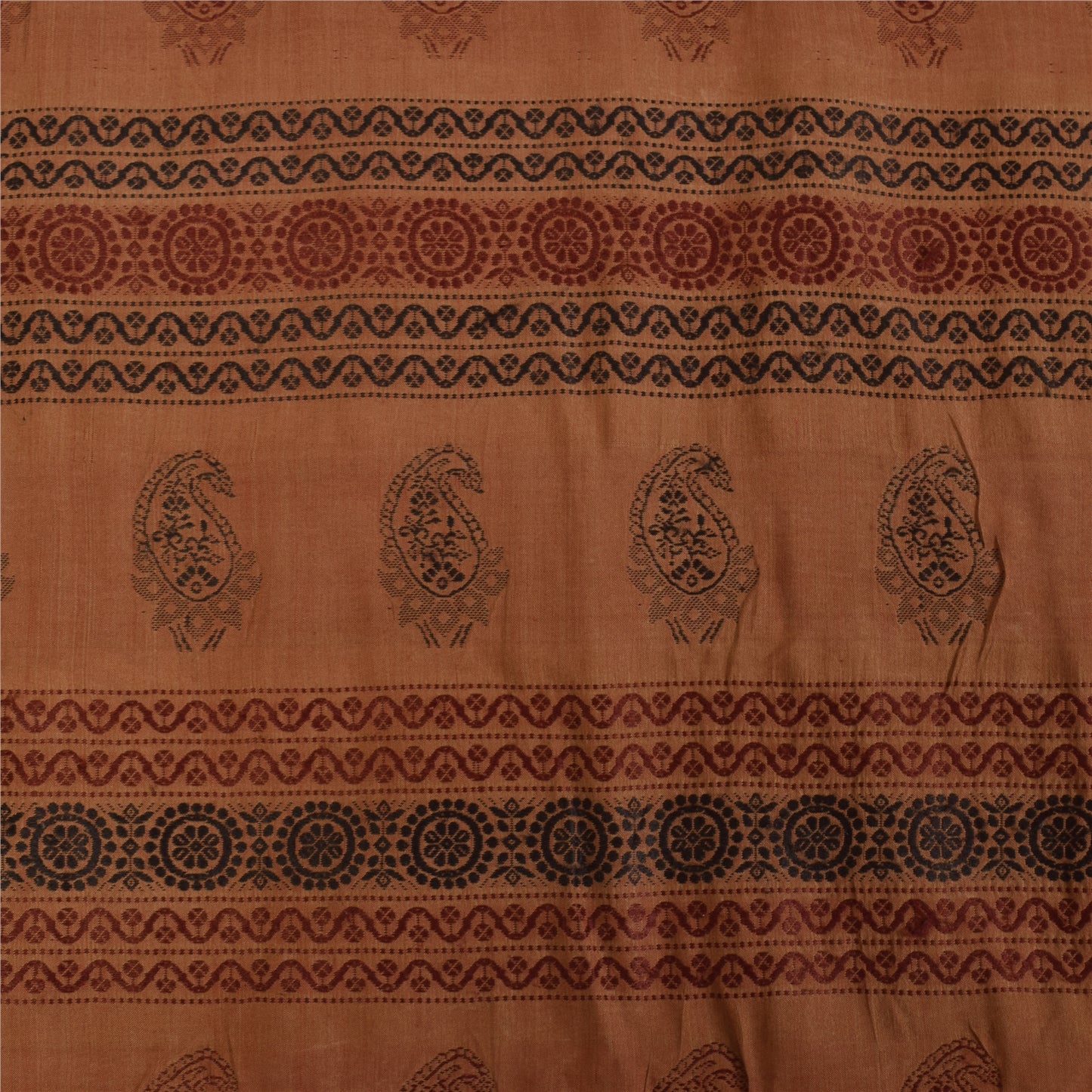 Sanskriti Vintage Indian Brown Sarees Cotton Silk Woven Premium Sari 5yrd Fabric