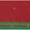 Sanskriti Vintage Red Saree Pure Cotton Hand Beaded Woven Sari 5yrd Craft Fabric