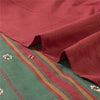 Sanskriti Vintage Red Saree Pure Cotton Hand Beaded Woven Sari 5yrd Craft Fabric