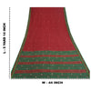 Sanskriti Vintage Red Saree Pure Cotton Hand Beaded Woven Sari 5yrd Craft Fabric