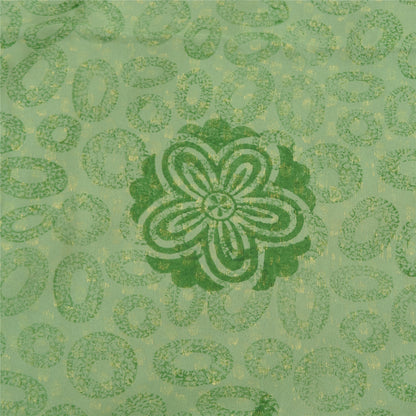 Sanskriti Vintage Green Sarees Pure Georgette Silk Embroidered Craft Fabric Sari