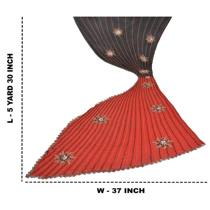 Sanskriti Vintage Sarees Pure Georgette Hand Beaded Designer Sari With Blouse