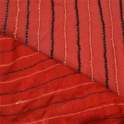 Sanskriti Vintage Sarees Pure Georgette Hand Beaded Designer Sari With Blouse