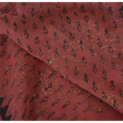 Sanskriti Vintage Rosewood Sarees Pure Georgette Hand Embroidered Sari Fabric