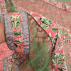 Sanskriti Vintage Green Sarees Georgette & Net Hand Beaded Brasso Sari Fabric