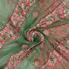 Sanskriti Vintage Green Sarees Georgette & Net Hand Beaded Brasso Sari Fabric