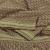 Sanskriti Vintage Brown Saree Net Mesh Hand Beaded Woven Fabric Sari