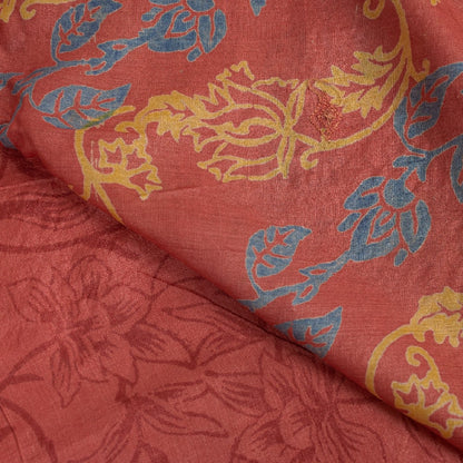 Sanskriti Vintage Pink Sarees Pure Silk Hand Beaded Craft Sustainable Fabric Printed Sari