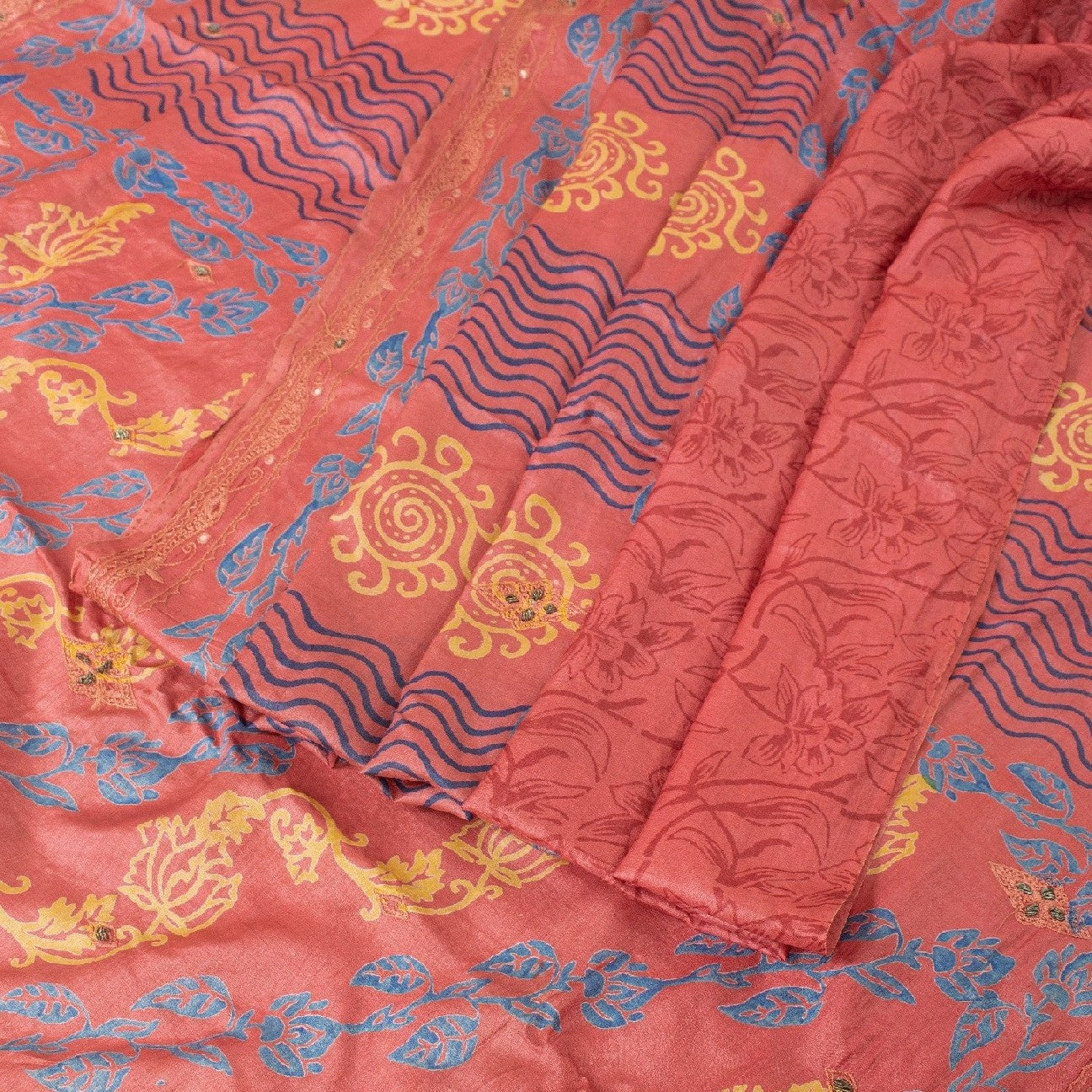Sanskriti Vintage Pink Sarees Pure Silk Hand Beaded Craft Sustainable Fabric Printed Sari