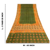 Sanskriti Vintage Green/Saffron Saree Pure Silk Hand Embroidered Fabric Sari