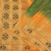 Sanskriti Vintage Green/Saffron Saree Pure Silk Hand Embroidered Fabric Sari