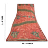 Sanskriti Vintage Red Saree Pure Georgette Embroidered Fabric 6yrd Craft Sari