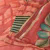 Sanskriti Vintage Red Saree Pure Georgette Embroidered Fabric 6yrd Craft Sari
