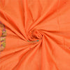 Sanskriti Vintage Orange Saree Pure Cotton Hand Beaded Fabric Craft Sari