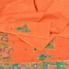 Sanskriti Vintage Orange Saree Pure Cotton Hand Beaded Fabric Craft Sari