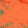 Sanskriti Vintage Orange Saree Pure Cotton Hand Beaded Fabric Craft Sari