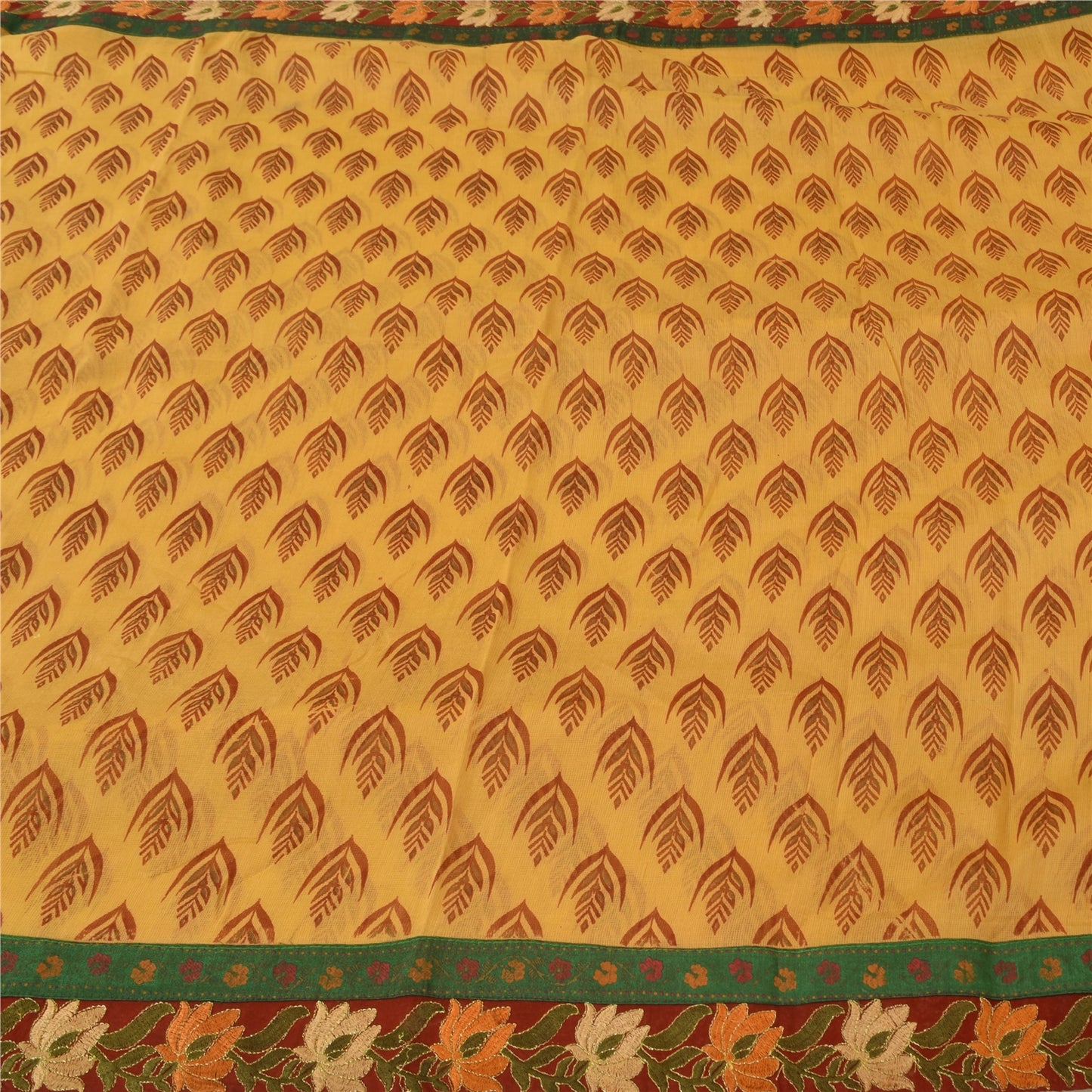 Sanskriti Vintage Cream Sarees Pure Cotton Kota Hand Beaded Sari 5ydCraft Fabric