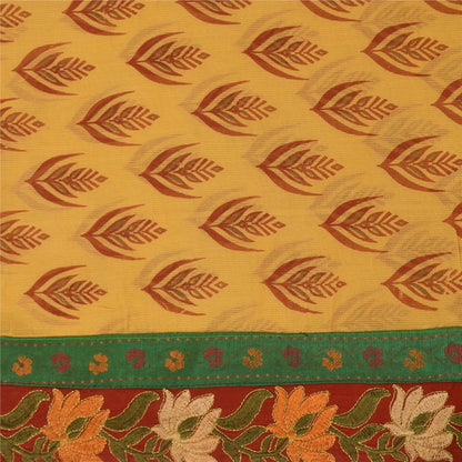 Sanskriti Vintage Cream Sarees Pure Cotton Kota Hand Beaded Sari 5ydCraft Fabric