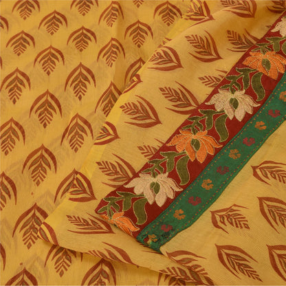 Sanskriti Vintage Cream Sarees Pure Cotton Kota Hand Beaded Sari 5ydCraft Fabric