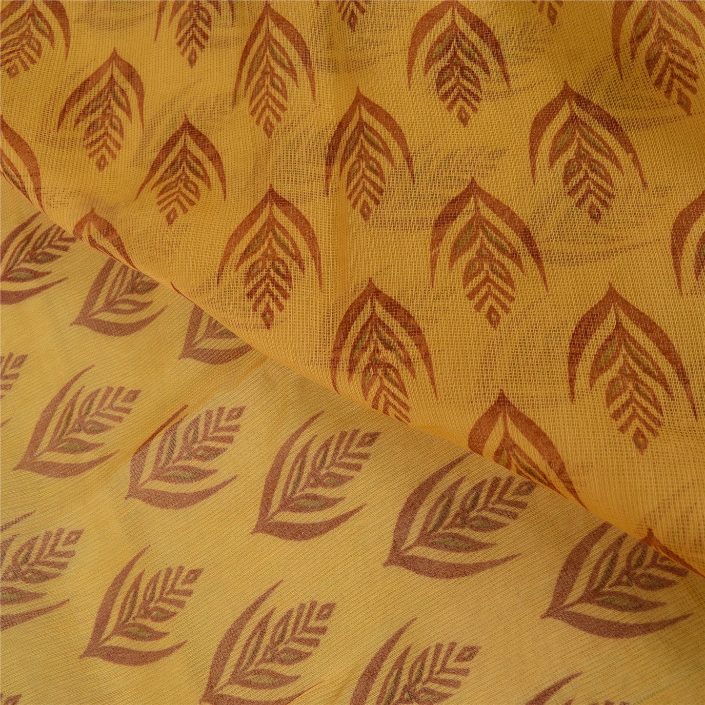 Sanskriti Vintage Cream Sarees Pure Cotton Kota Hand Beaded Sari 5ydCraft Fabric