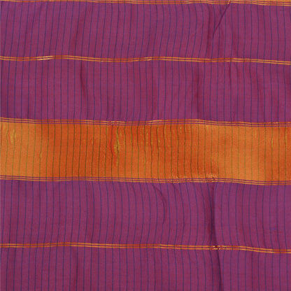 Sanskriti Vintage Purple/Peach Indian Sarees Art Silk Woven Sari Craft Fabric