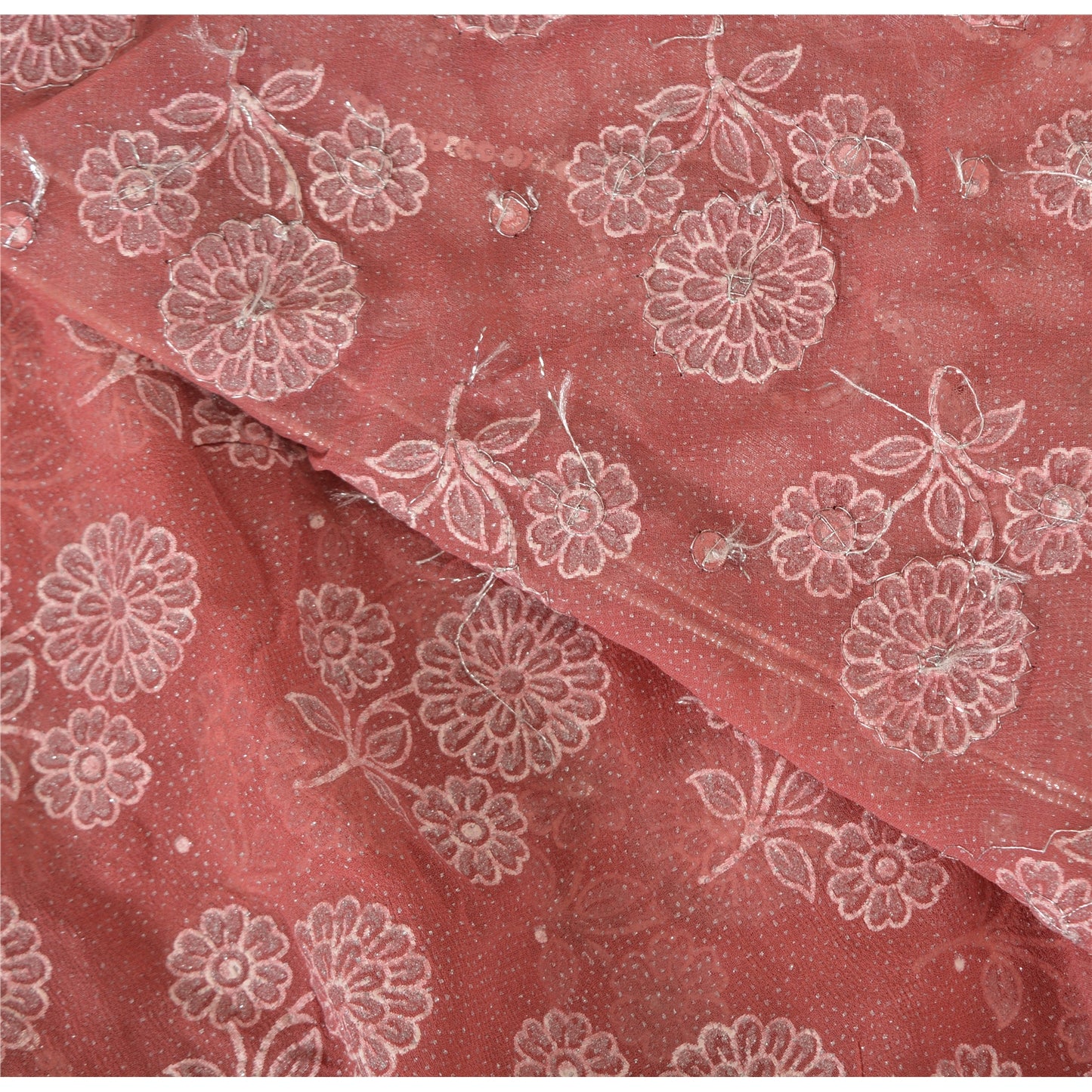 Sanskriti Vintage Sarees Pure Georgette Hand Embroidery Paint Fabric Ethnic Sari