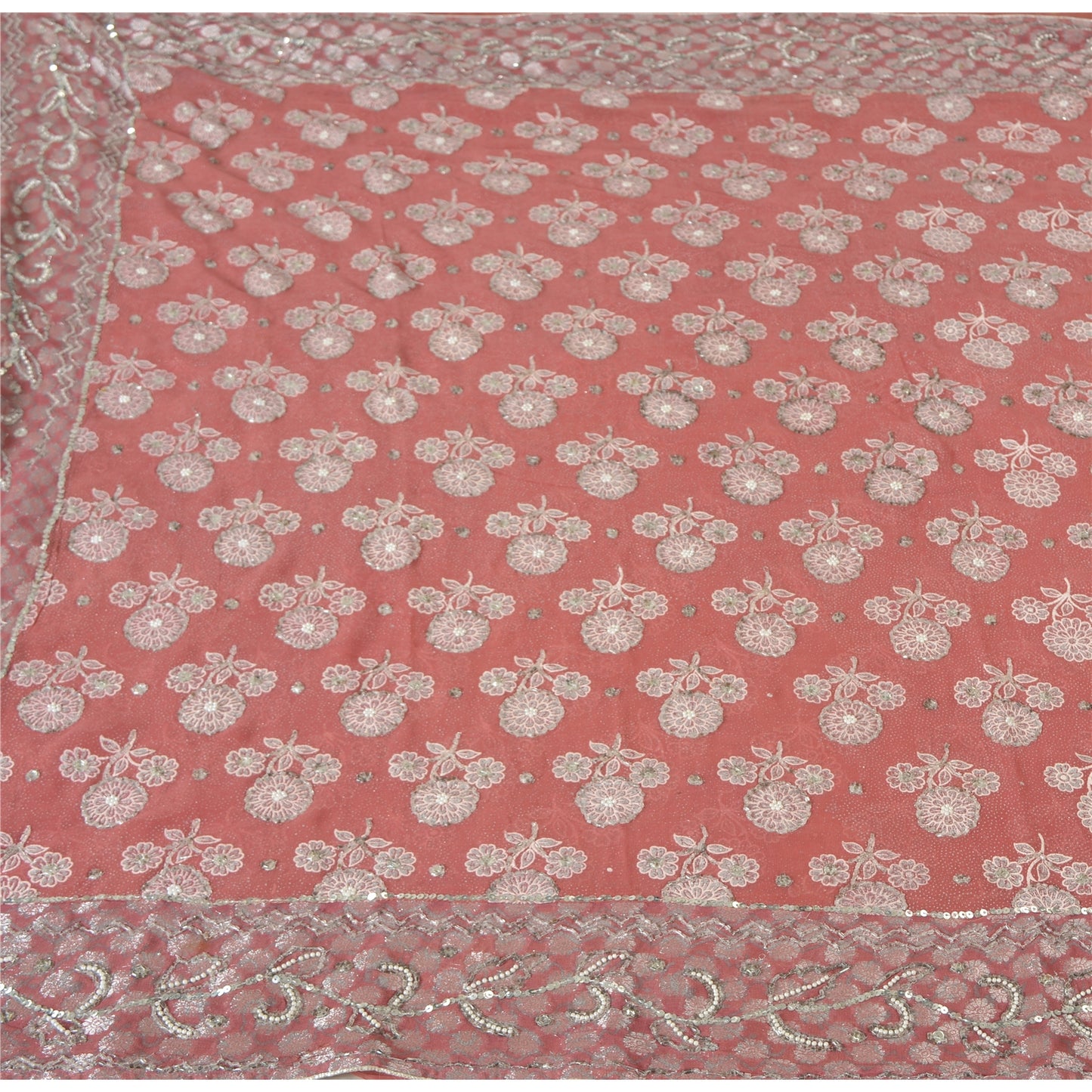 Sanskriti Vintage Sarees Pure Georgette Hand Embroidery Paint Fabric Ethnic Sari