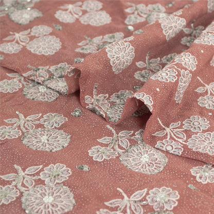 Sanskriti Vintage Sarees Pure Georgette Hand Embroidery Paint Fabric Ethnic Sari