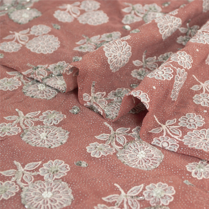 Sanskriti Vintage Sarees Pure Georgette Hand Embroidery Paint Fabric Ethnic Sari