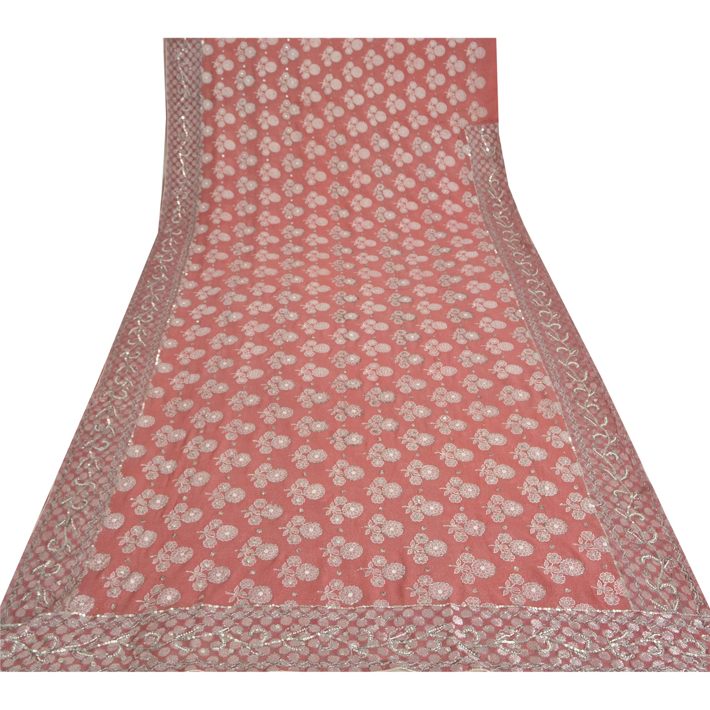 Sanskriti Vintage Sarees Pure Georgette Hand Embroidery Paint Fabric Ethnic Sari