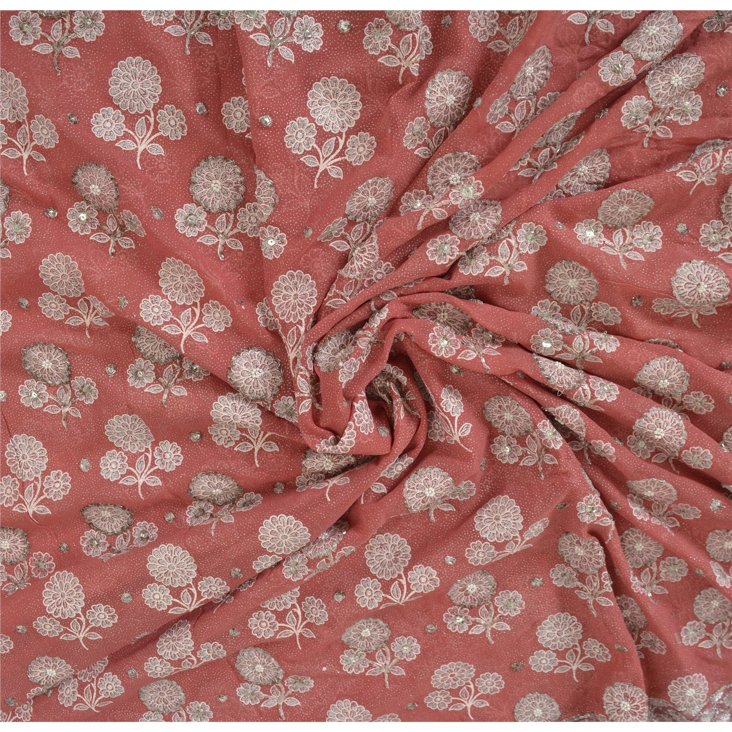 Sanskriti Vintage Sarees Pure Georgette Hand Embroidery Paint Fabric Ethnic Sari