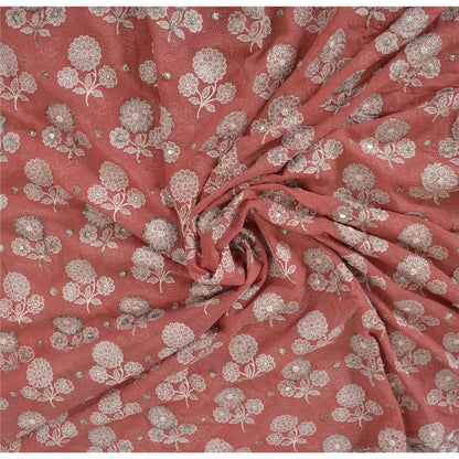 Sanskriti Vintage Sarees Pure Georgette Hand Embroidery Paint Fabric Ethnic Sari