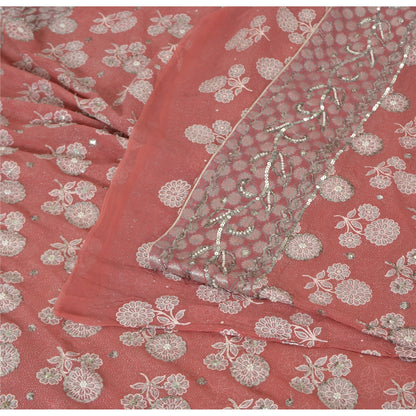 Sanskriti Vintage Sarees Pure Georgette Hand Embroidery Paint Fabric Ethnic Sari