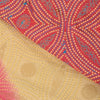 Sanskriti Vintage Cream Sarees Pure Georgette Hand Beaded Craft Fabric 5yd Sari