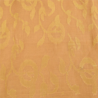 Sanskriti Vintage Beige Sarees Pure Cotton Woven Kota Doria Sari Craft Fabric