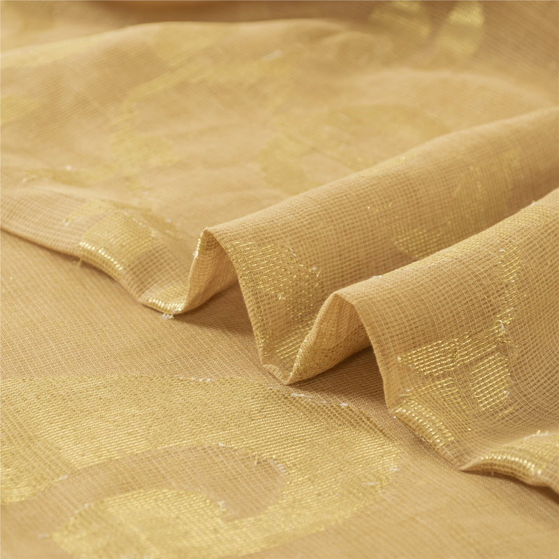 Sanskriti Vintage Beige Sarees Pure Cotton Woven Kota Doria Sari Craft Fabric