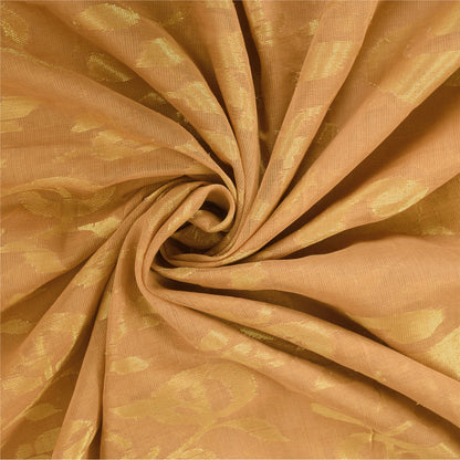 Sanskriti Vintage Beige Sarees Pure Cotton Woven Kota Doria Sari Craft Fabric