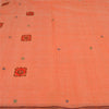 Sanskriti Vintage Orange Sarees Pure Cotton Hand Beaded Fabric Craft Sari