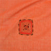 Sanskriti Vintage Orange Sarees Pure Cotton Hand Beaded Fabric Craft Sari