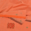 Sanskriti Vintage Orange Sarees Pure Cotton Hand Beaded Fabric Craft Sari