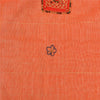Sanskriti Vintage Orange Sarees Pure Cotton Hand Beaded Fabric Craft Sari