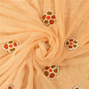 Sanskriti Vintage Peach Sarees Pure Chiffon Embroidered 5+ yrd Craft Fabric Sari