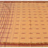 Sanskriti Vintage Peach Sarees Pure Cotton Bengali Hand Woven Sari Craft Fabric