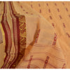 Sanskriti Vintage Peach Sarees Pure Cotton Bengali Hand Woven Sari Craft Fabric