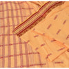 Sanskriti Vintage Peach Sarees Pure Cotton Bengali Hand Woven Sari Craft Fabric