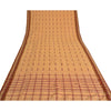 Sanskriti Vintage Peach Sarees Pure Cotton Bengali Hand Woven Sari Craft Fabric