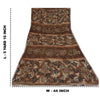 Sanskriti Vintage Brown Sarees Georgette Hand Beaded Premium Sari Craft Fabric