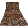 Sanskriti Vintage Brown Sarees Georgette Hand Beaded Premium Sari Craft Fabric