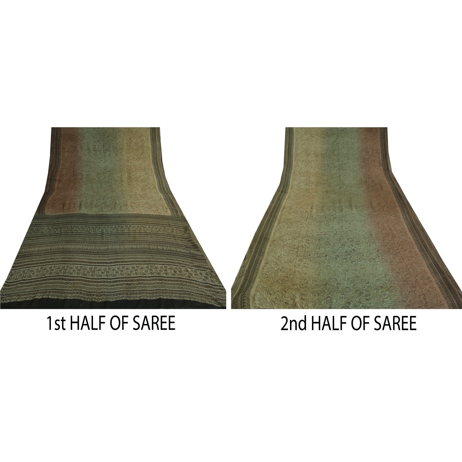 Sanskriti Vintage Black Sarees Pure Georgette Silk Hand Embroidered Fabric Sari