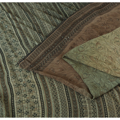 Sanskriti Vintage Black Sarees Pure Georgette Silk Hand Embroidered Fabric Sari
